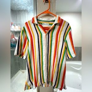 Zara Colorful Short-Sleeve Button Up (ONLY WORN ONCE)